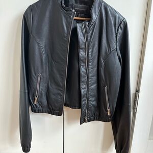 BCBGMaxAzria Charcoal Leather Jacket